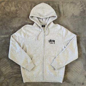 Stussy Hawaii Zip Up Hoodie Grey
